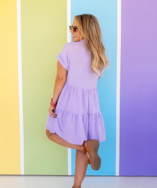 Lavender Button Dress