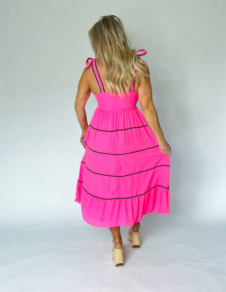 Hot Pink Midi Dress