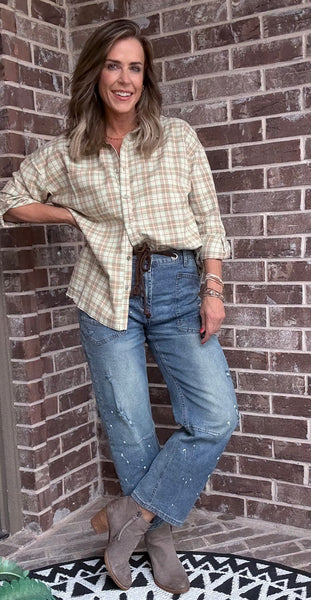 Plaid Button Up Top