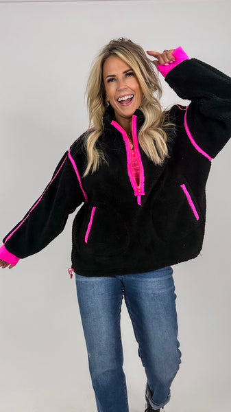 Black and Neon Sherpa