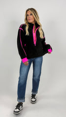 Black and Neon Sherpa