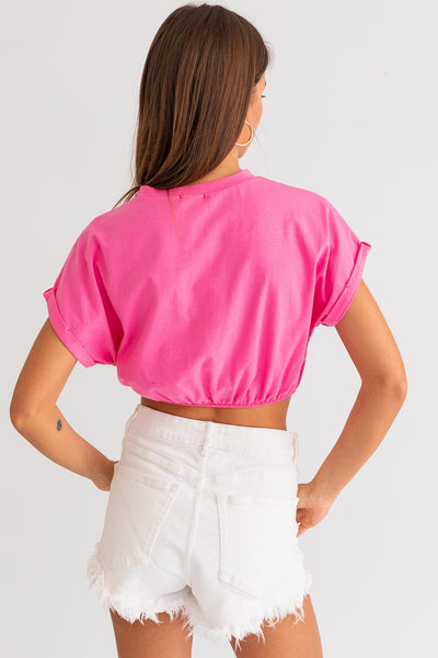 Pink Cropped Tee