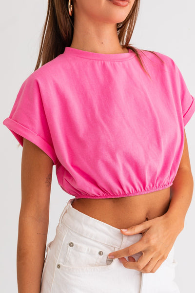 Pink Cropped Tee