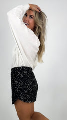 Black Sequin Shorts