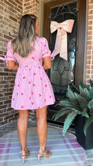 Pink Stripe Cherry Dress