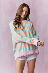 Mint and Orange Top