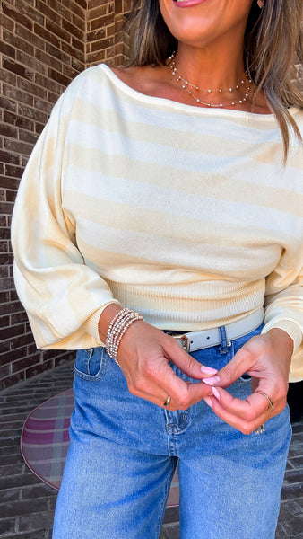 Yellow Stripe Crop Top