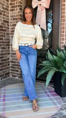 Yellow Stripe Crop Top