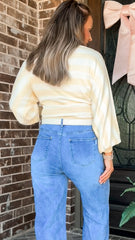 Yellow Stripe Crop Top