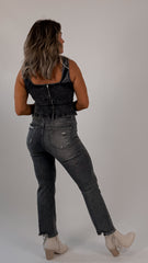 Lace up Denim Top