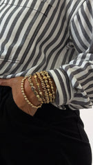 Black Stripe Button Top