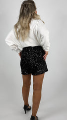Black Sequin Shorts