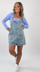 Starlight Blue Denim Overall Dress