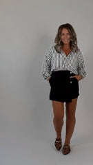 Black Corduroy Skort