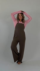Brown Loose Overalls
