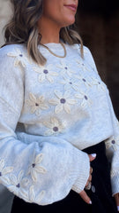 Flower Embroidered Top