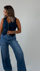 Button Denim Vest