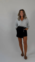 Black Corduroy Skort