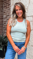 Sage Ribbed Tank