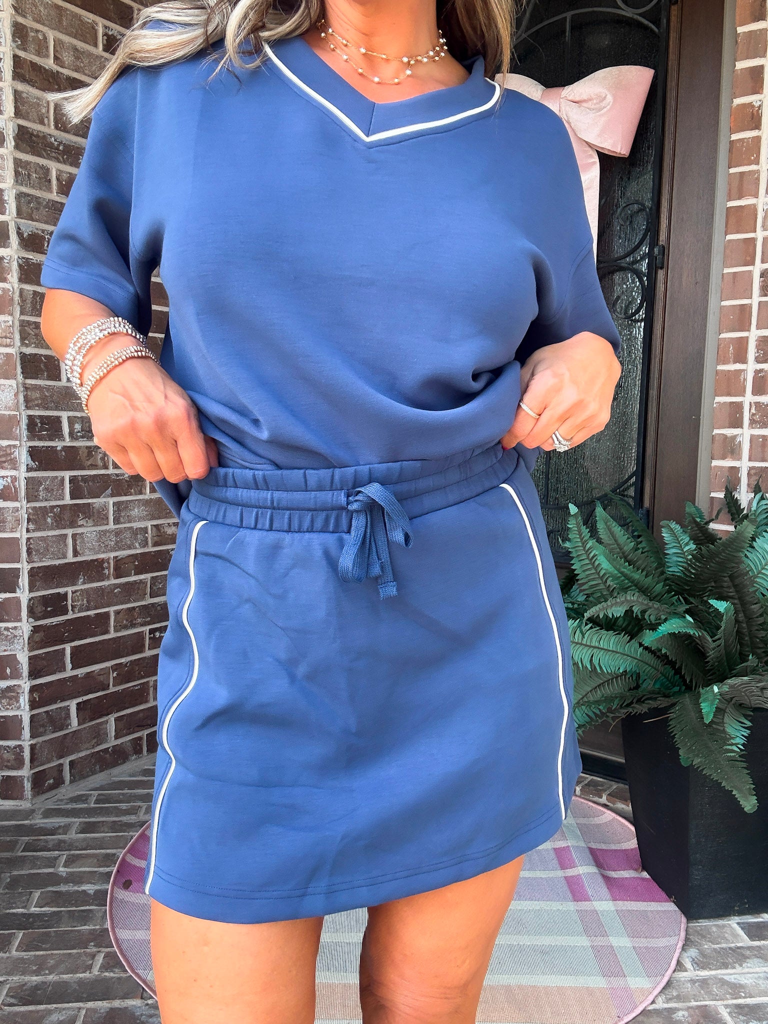 Navy Cloud Skort