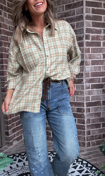 Plaid Button Up Top