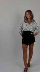 Black Corduroy Skort