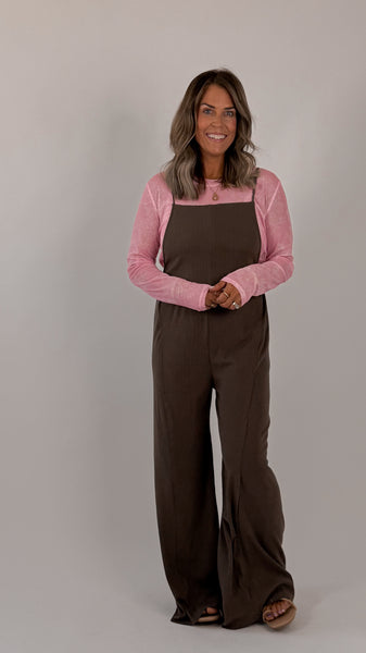 Brown Loose Overalls