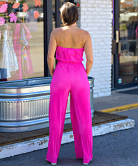 Pink Strapless Jumpsuit