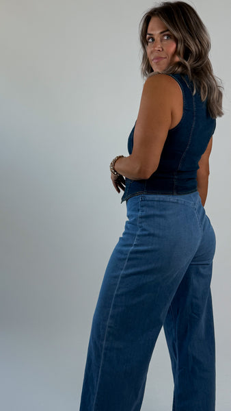 Button Denim Vest