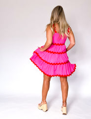 Short Pink Dress with Rick Rack