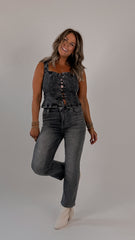 Lace up Denim Top