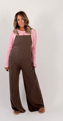 Brown Loose Overalls