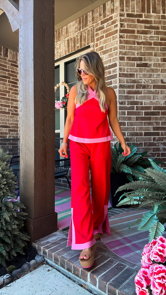 Red and Pink Pants