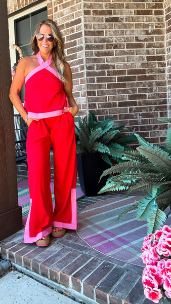 Red and Pink Pants