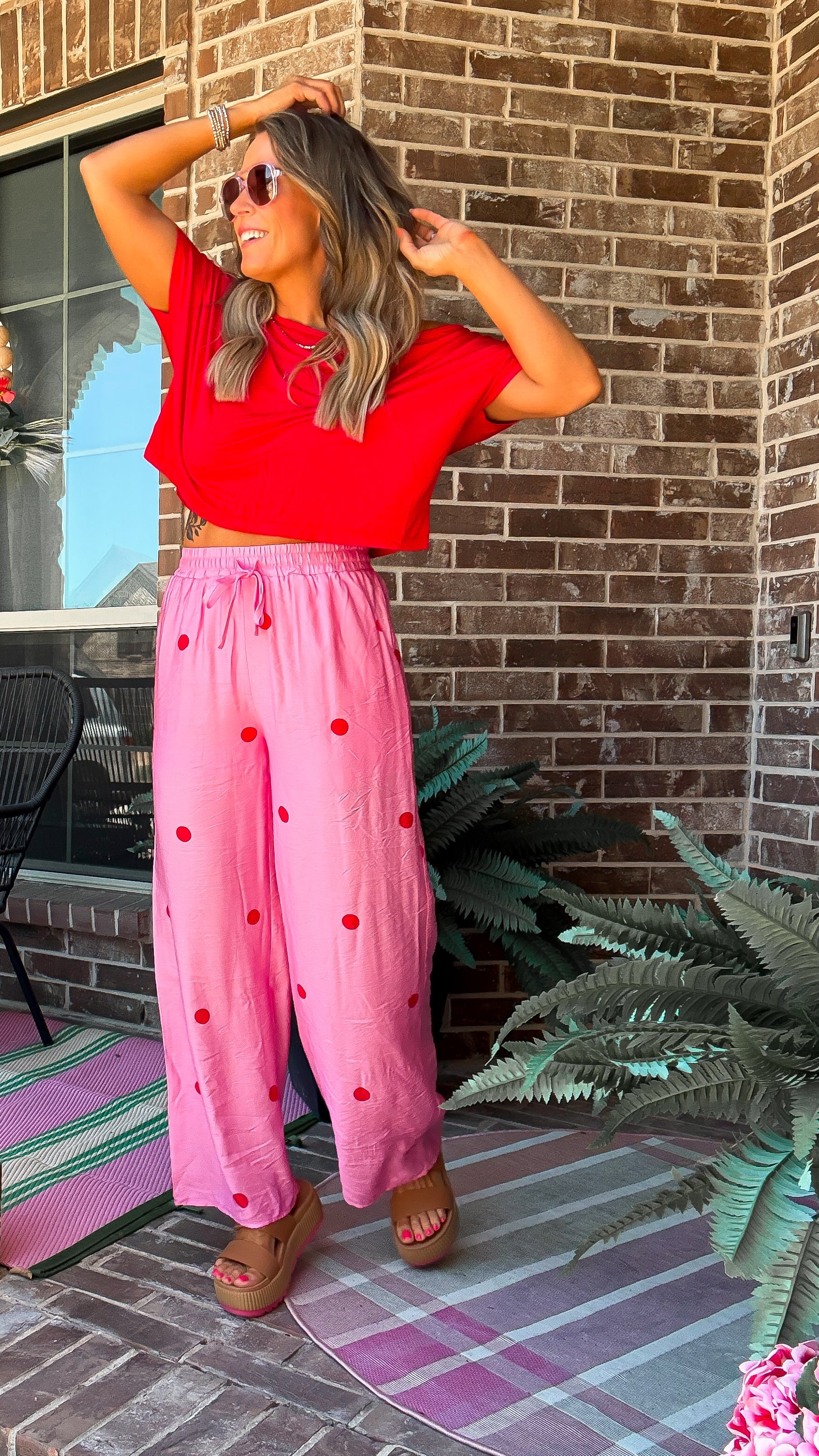 Pink Polka Dot Pants