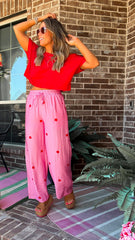 Pink Polka Dot Pants