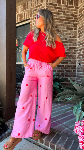 Pink Polka Dot Pants