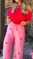 Pink Polka Dot Pants