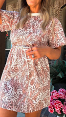 Cinch Waist Print Dress