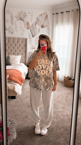 Jesus Loves You Camo Top