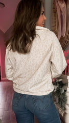 Leopard Quarter Zip Top