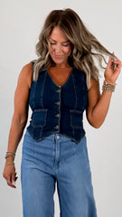 Button Denim Vest