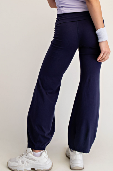 Navy Fold Yoga Pant