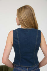 Button Denim Vest