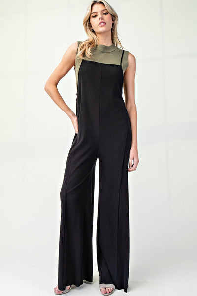 Black Loose Overalls