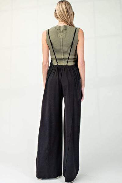 Black Loose Overalls