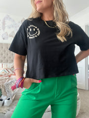 Cropped Smile Graphic Top
